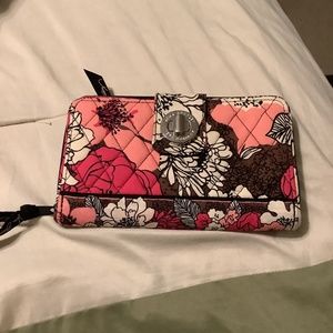 Vera Bradley turn lock wallet in brown and pink